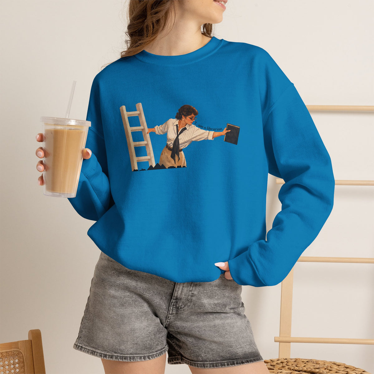 Vintage Evelyn Librarian Crewneck Sweatshirt