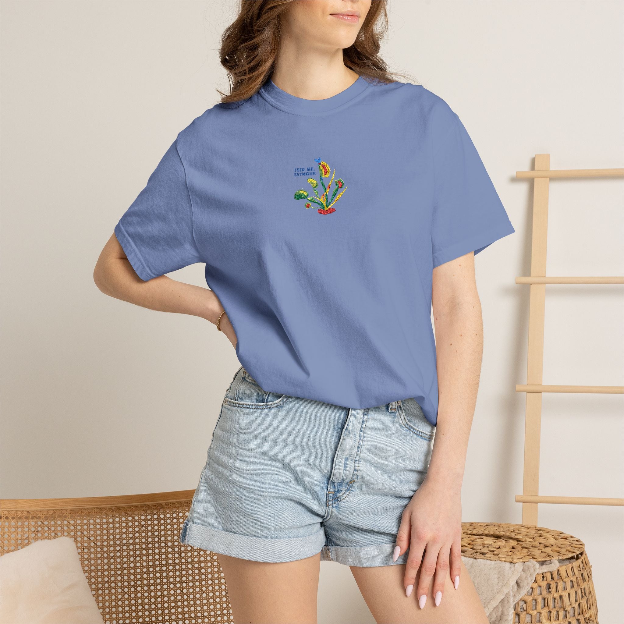 Feed Me Seymour Embroidered Tee