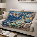 Ocean Tapestry Cotton Woven Blanket