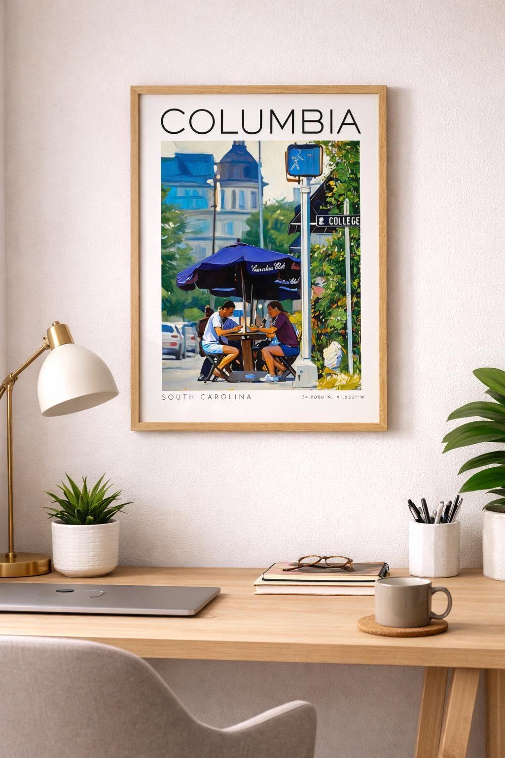 Columbia South Carolina Travel Print